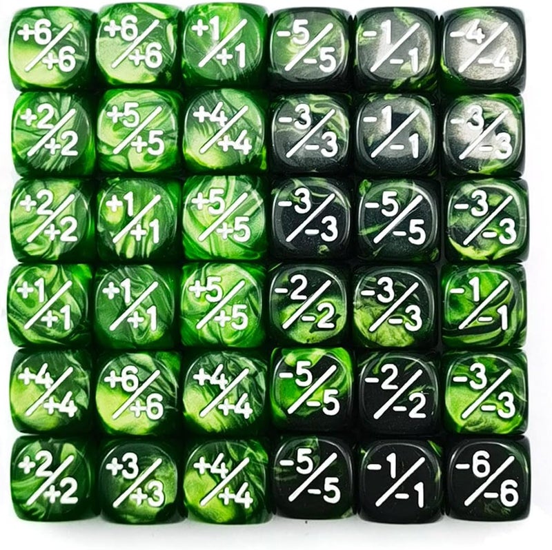 Bescon 36pcs 12mm Marble Green & Gemini Green Dice Counters Set, Small Token Dice Compatible with MTG, CCG, Card Games - Image 2